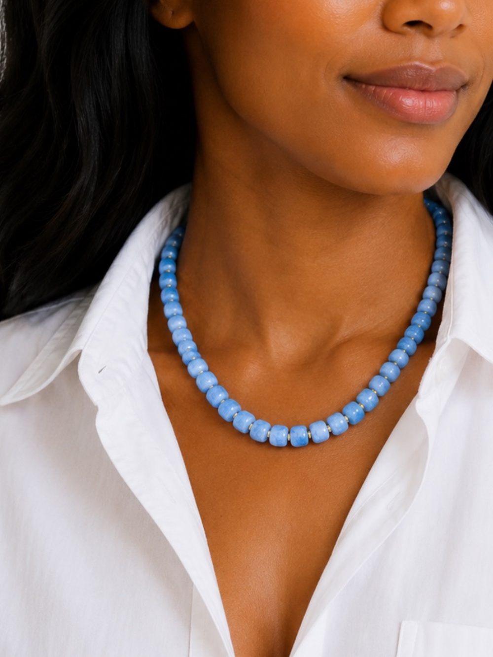 New! Preppy Colorful Blue Beaded Dopamine Necklace NWOT 5048